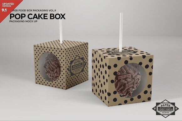 Realistic Cake Box PSD Design