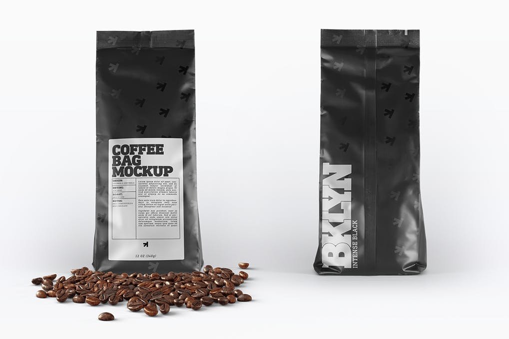 Realistic Coffee Bag Mockup Free packaging PSD