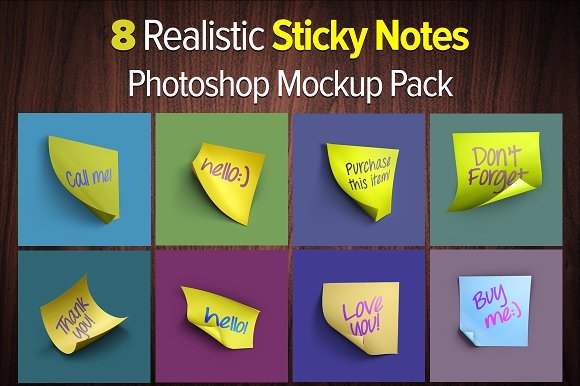 Realistic Sticky Note paper Mockup PSD