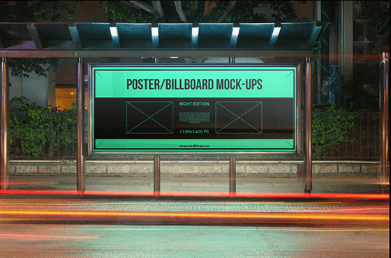 Road Side Poster Template Mockup PSD