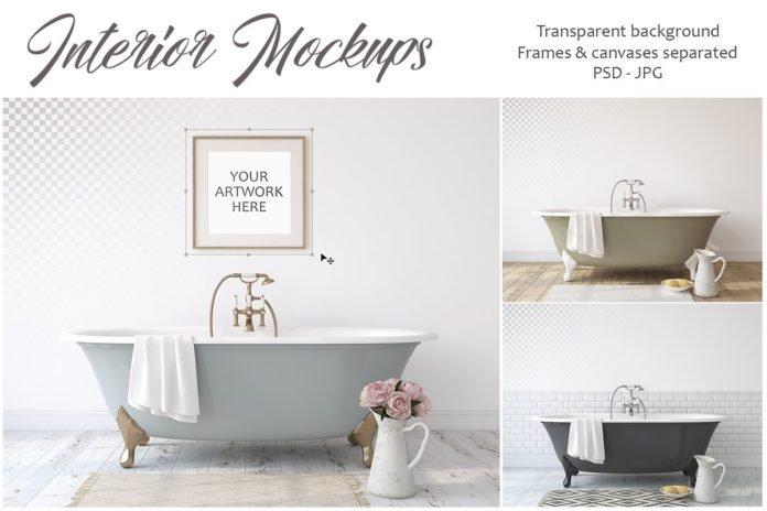 Download 28+ Stunning Bathroom Mockup Interior Scene PSD Template