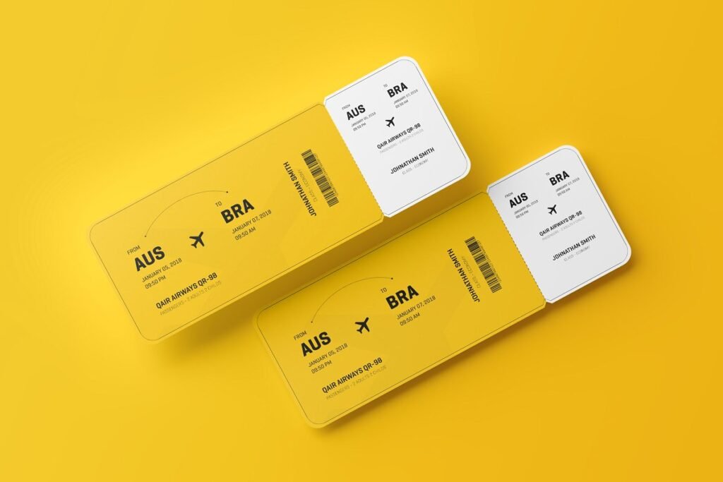 Rounded Corner Ticket PSD Template Design