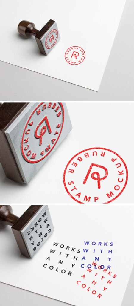Rubber Stamp Mockup PSD Free Template 