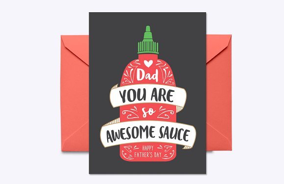 Sauce Bottle Print Greeting Card Mockup