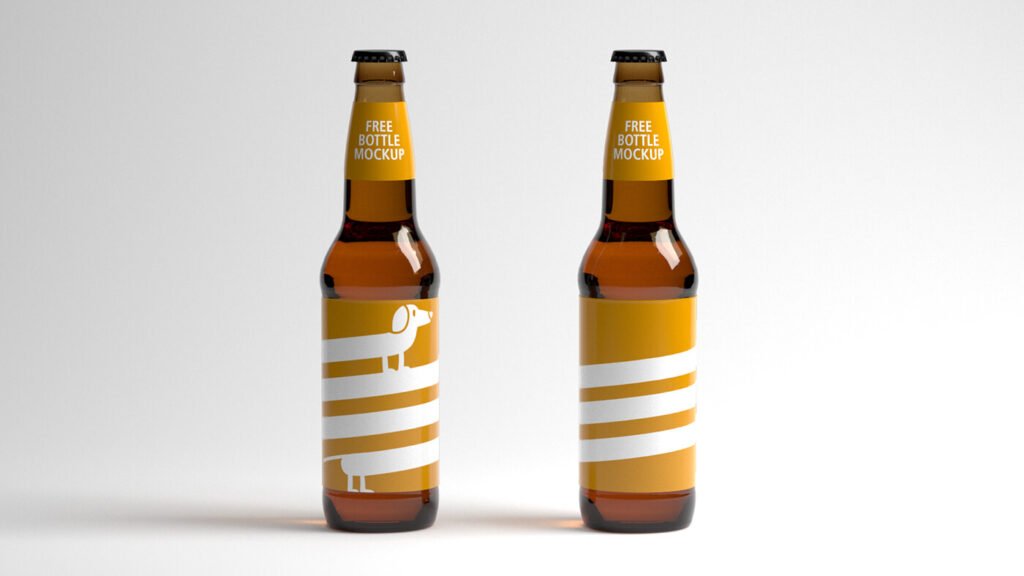 Simple Beer Bottle PSD Mockup: