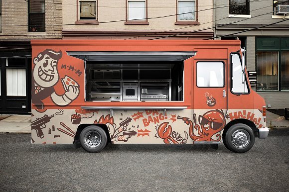 Simple Food Truck Branding Scene