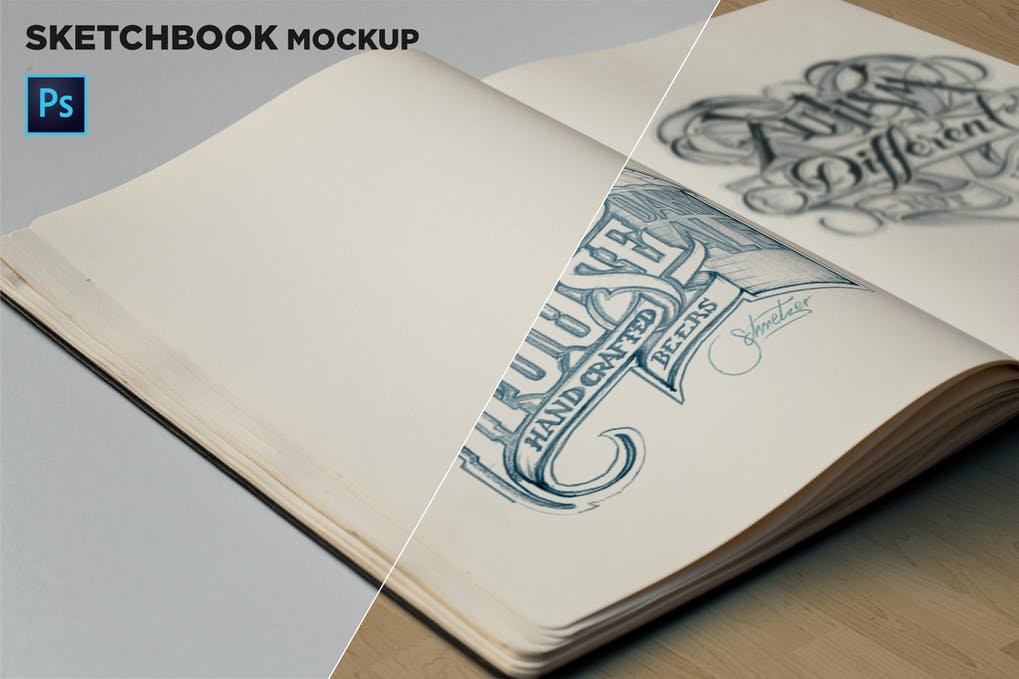 Sketchbook Mockup Closeup