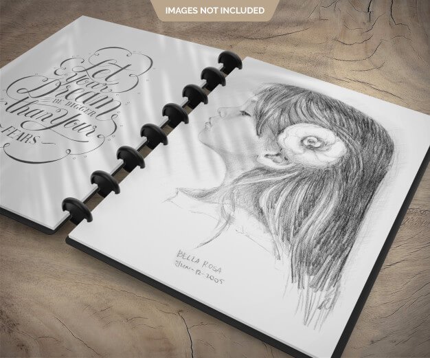 Download 20+ Creative Sketchbook Mockup PSD Template - Mockup Den