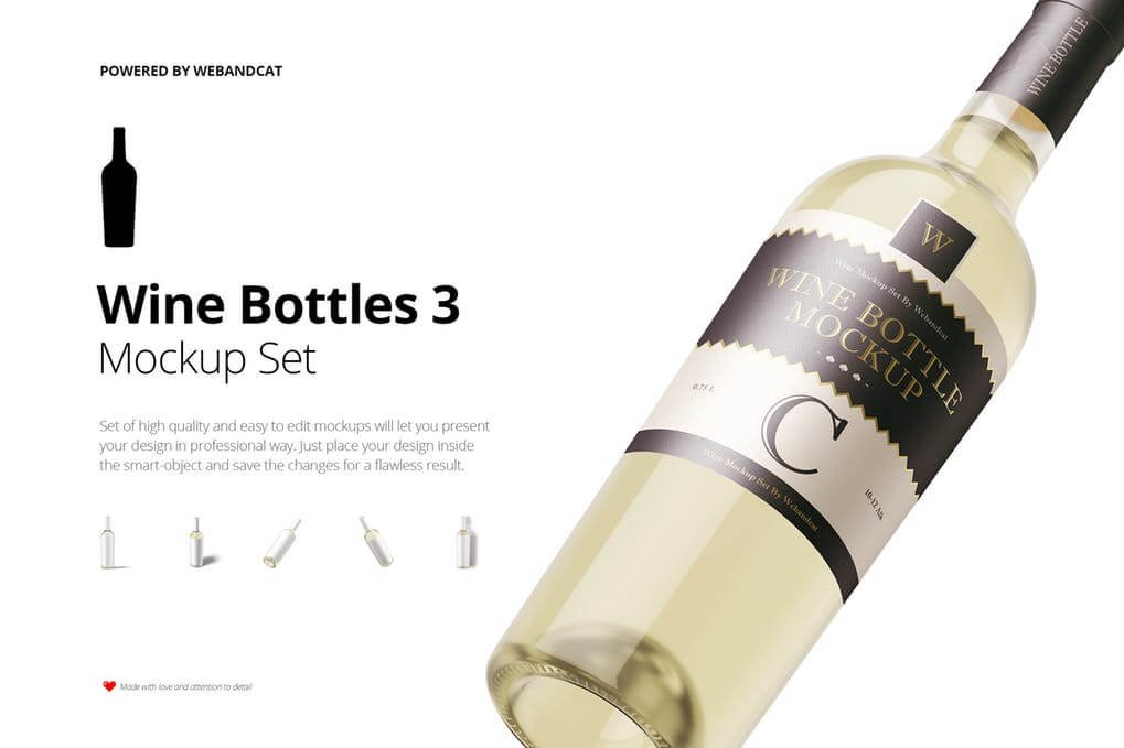 Slim Editable Wine Bottle Logo Design