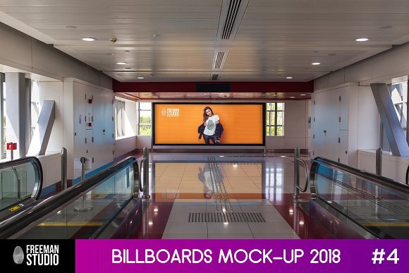 Smart Billboard Placed On Shopping Mall Mockup