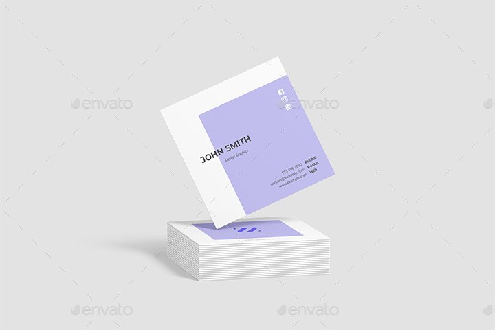 Square Business Card Mockup