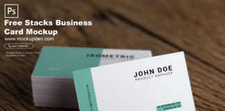 Free Stacks Business Card Mockup PSD Template
