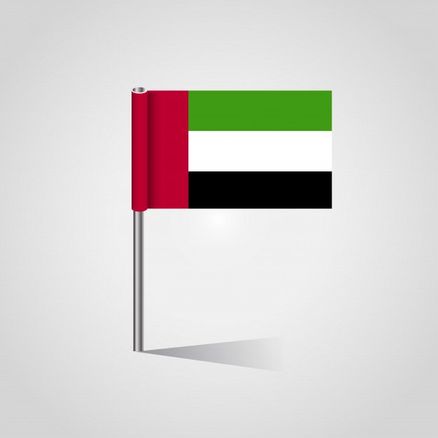 Standard flag Of United Arab Emirates Vector.