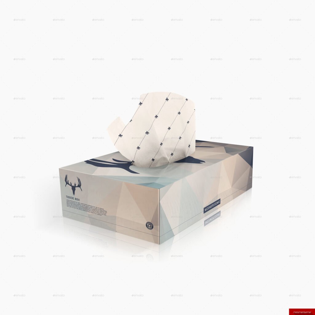 Star Printed Tissue Paper And Box Illustration