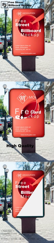 Free Street Billboard Mockup PSD Template