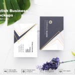 Free Stylish Business Card Mockup PSD Template