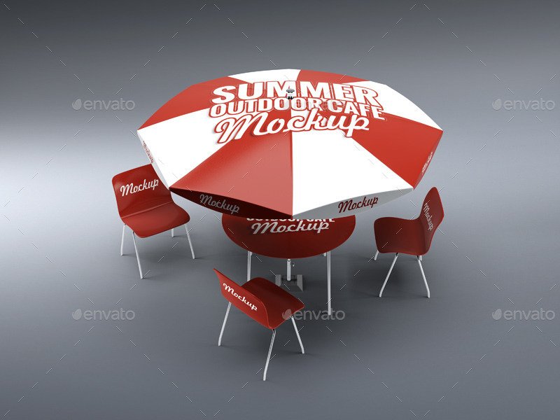 Summer Outdoor Cafe Branding Mock-Up