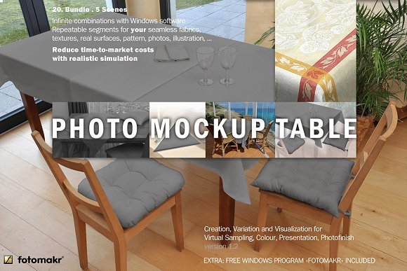 Table With Table Cloth Mockup