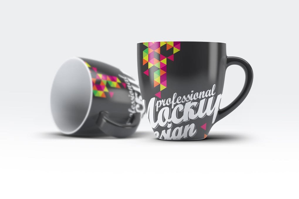 Textured Black Cup Design Mockup