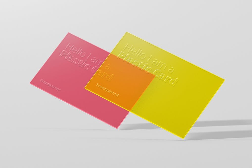 Transparent Colorful Plastic Card PSD.