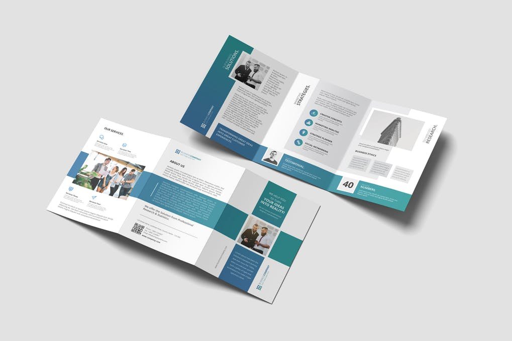 Tri-Fold Corporate Design Brochure Mockup