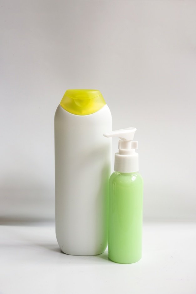Two Blank Shampoo Bottle Mockup