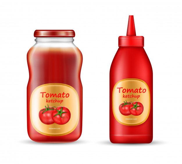 Two Tomato Sauce Bottle Vector Design Free.