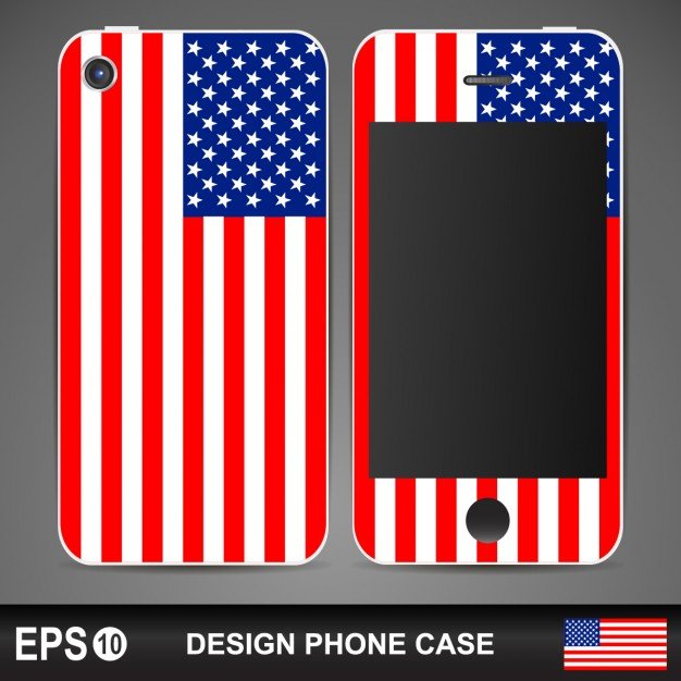 USA Flag Designed Case Cover PSD. 