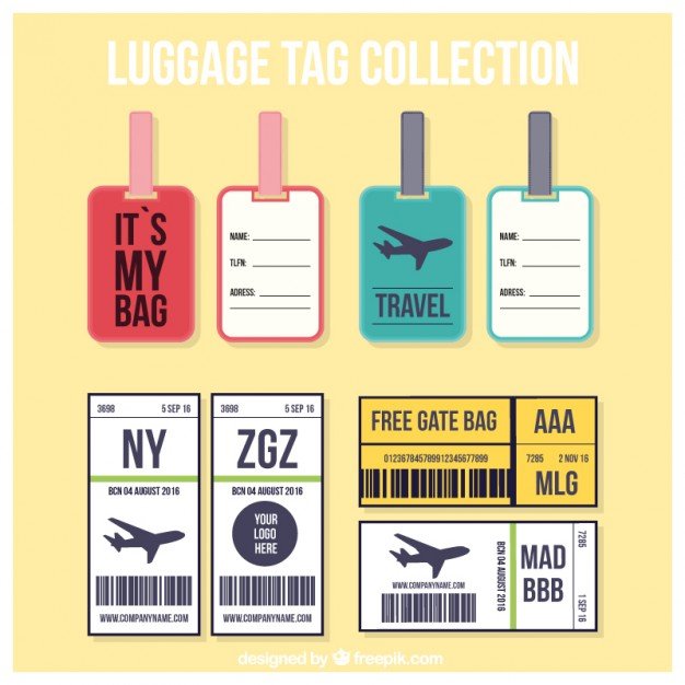 Various Trip Tag Collection For Luggage Vector File