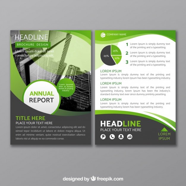 Vector Image Light Green Printed Brochure Design