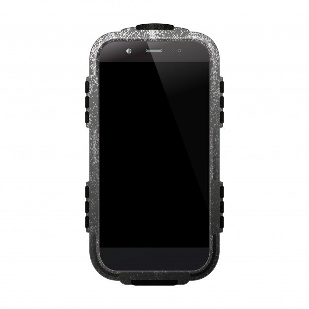 Vector Of A Smartphone With Its Cover Mockup. 