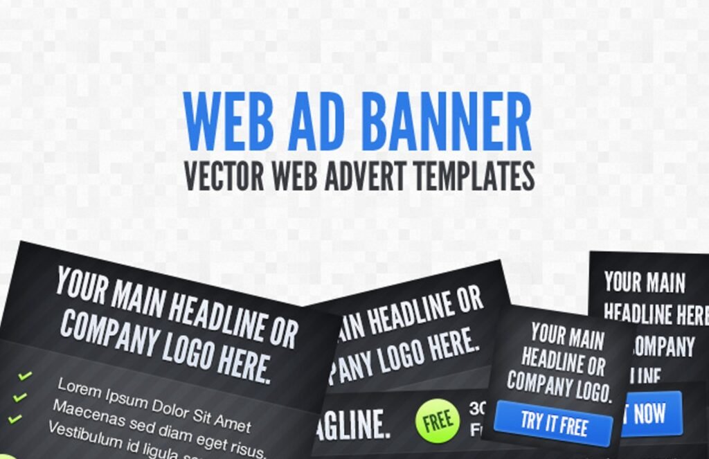 Vector Web Add Banner Mockup