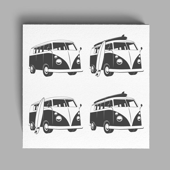 Vintage Bus Printed On Paper Mockup