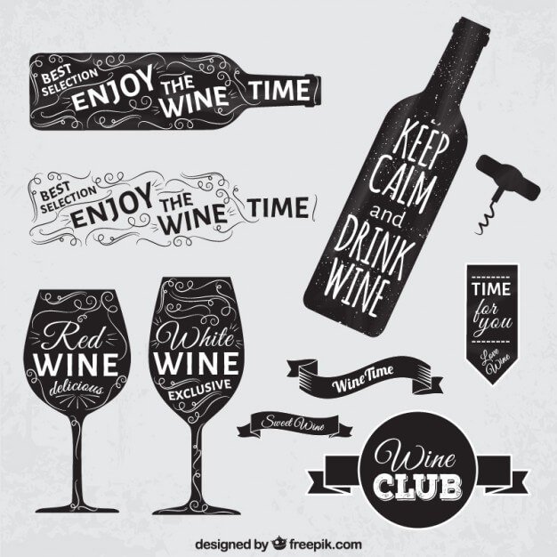 Wine Badge And Bottle Logo Design Vector File
