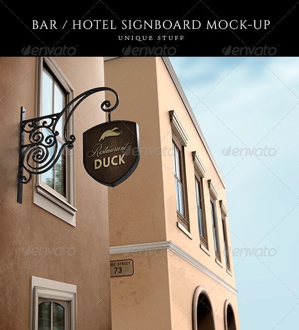 Wine Bar / Restaurant Signboard Mock-Up