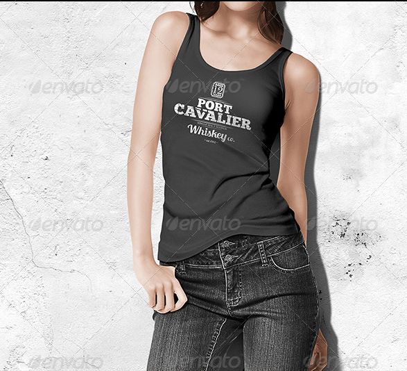 Premium PSD  Sport tank top mockup hanging front and back view psd template