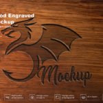Free Wood Engraved Logo Mockup PSD Template