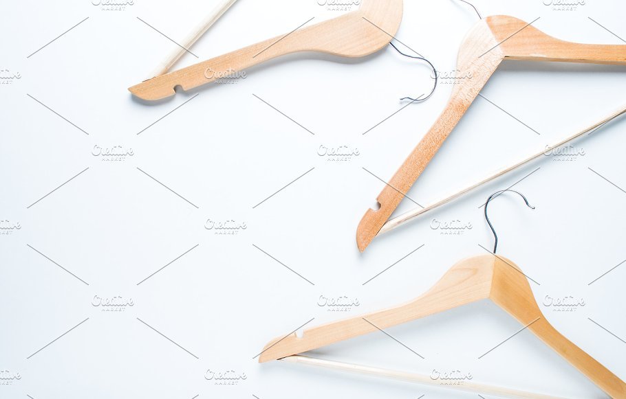 Wooden Hanger with Clean Background Mockup PSD: