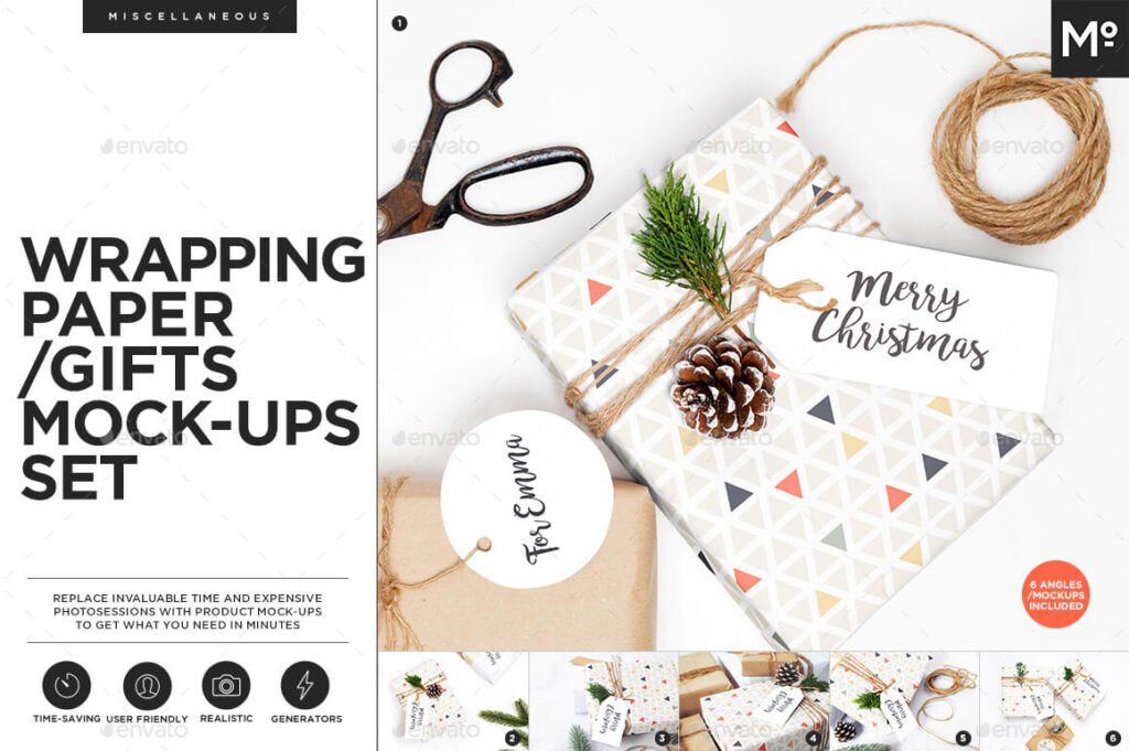 Wrapping Paper/ Gifts Mock-ups Set