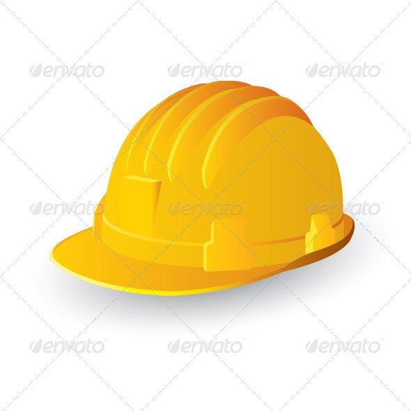 Yellow Color Hard Hat Vector File Illustration