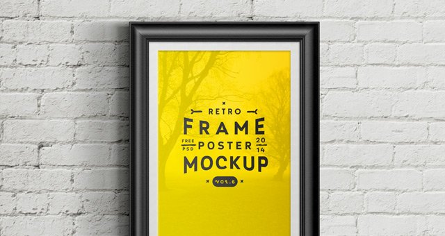 Yellow Color Poster Frame Mockup