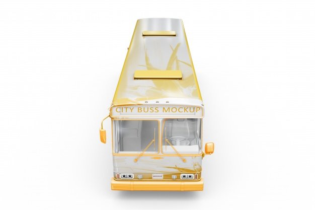 Yellow Color Shade Bus vector