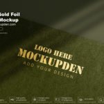Free Gold Foil Logo Mockup PSD Template