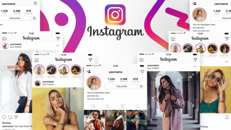 Instagram Profile And Feed Mockup PSD Template