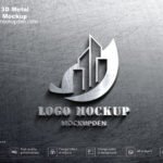 Free 3D Metal Logo Mockup PSD Template
