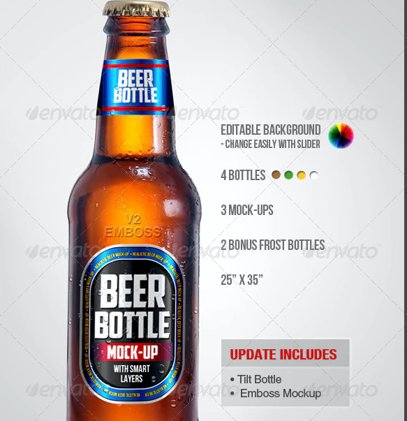 The Frost Look Beer Bottle PSD Mockup: