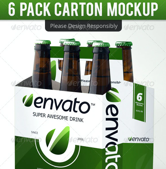 6 Pack Carton Mock Up: