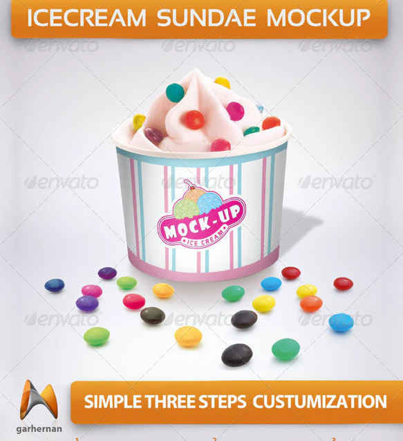 Ice Cream Sundae Mockup