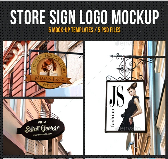 Store Shop Sign Logo Mockup