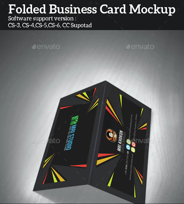 Folded Business Card Mock-ups